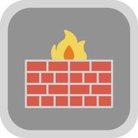 Firewall Flat round corner Icon Design vector