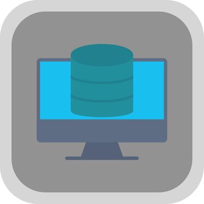 OnLine Circle Multi Circle Database Flat round corner Icon Design