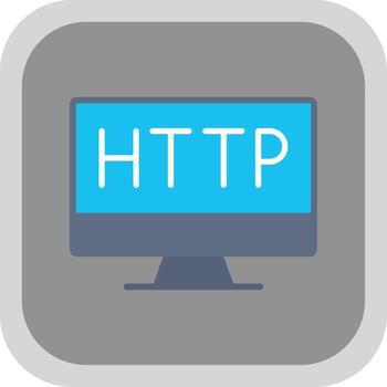 Http Cookie Flat round corner Icon Design vector