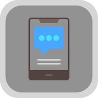 Mobile Talk Flat round corner Icon Design vector