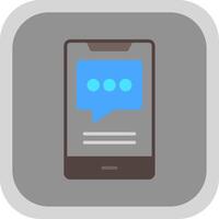 Mobile Talk Flat round corner Icon Design vector