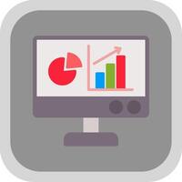 Business Data Flat round corner Icon Design vector