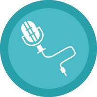 Microphone Glyph Due Circle Icon Design vector