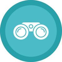 Binoculars Glyph Due Circle Icon Design vector