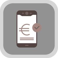 Euro Pay Flat round corner Icon Design vector