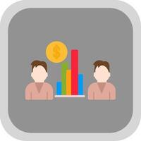 Team Revenue Flat round corner Icon Design vector