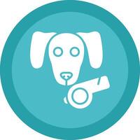 Dog Glyph Due Circle Icon Design vector