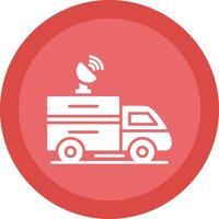 Van Glyph Due Circle Icon Design vector