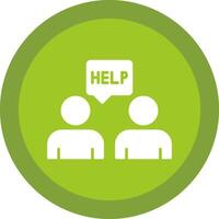 Ask For Help Glyph Due Circle Icon Design vector