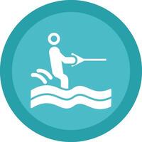 Surfing Glyph Due Circle Icon Design vector