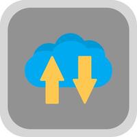 Cloud Computing Flat round corner Icon Design vector