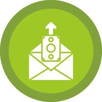 Wages Glyph Due Circle Icon Design vector