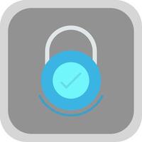 Security Check Flat round corner Icon Design vector