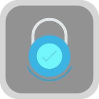 Security Check Flat round corner Icon Design vector