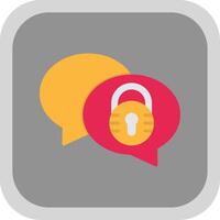 Security Message Flat round corner Icon Design vector