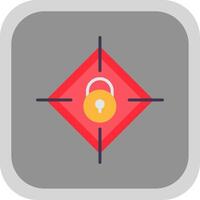 Target Secure Flat round corner Icon Design vector