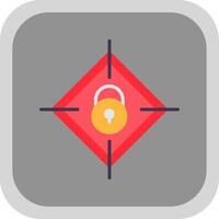 Target Secure Flat round corner Icon Design vector