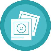 Photograph Glyph Due Circle Icon Design vector