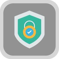Security Check Flat round corner Icon Design vector