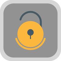 Unlock Flat round corner Icon Design vector