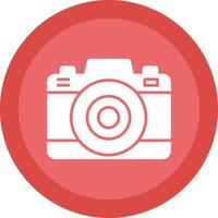 Photo Camera Glyph Due Circle Icon Design vector