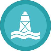 Buoy Glyph Due Circle Icon Design vector