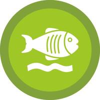 Flounder Glyph Due Circle Icon Design vector