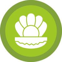 Oyster Glyph Due Circle Icon Design vector
