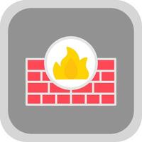 Firewall Flat round corner Icon Design vector