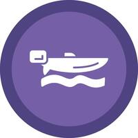Speed Boat Glyph Due Circle Icon Design vector