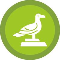 Seagull Glyph Due Circle Icon Design vector