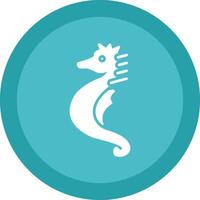 Seahorse Glyph Due Circle Icon Design vector