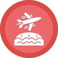 Biplane Glyph Due Circle Icon Design vector