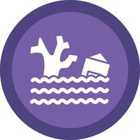 Flood Glyph Due Circle Icon Design vector