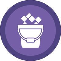 Ice Bucket Glyph Due Circle Icon Design vector