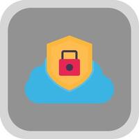 Cloud Security Flat round corner Icon Design vector