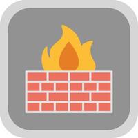 Firewall Flat round corner Icon Design vector