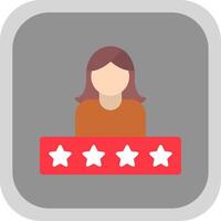 Customer Testimominal Flat round corner Icon Design vector