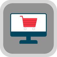 E-commerce Optimization Flat round corner Icon Design vector