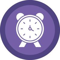 alarma reloj glifo debido circulo icono diseño vector