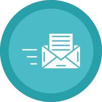 Envelope Glyph Due Circle Icon Design vector