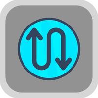 Zigzag Arrow Flat round corner Icon Design vector