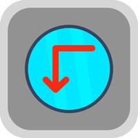 Turn Down Flat round corner Icon Design vector