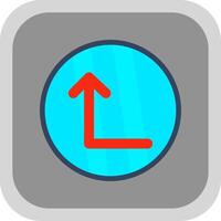 Turn Up Flat round corner Icon Design vector