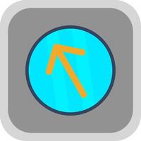 Upper Left Arrow Flat round corner Icon Design vector