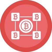 bitcoin bloques glifo debido circulo icono diseño vector