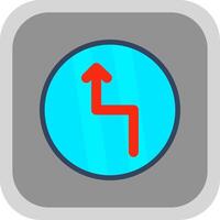 Zigzag Flat round corner Icon Design vector