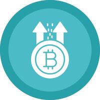 Bitcoin Rise Glyph Due Circle Icon Design vector