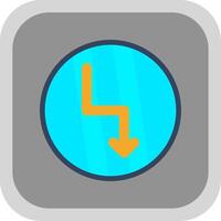 Zigzag Arrow Flat round corner Icon Design vector