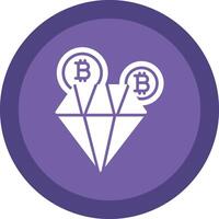 Bitcoin Diamond Glyph Due Circle Icon Design vector